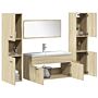 Vidaxl 5 Piece Bathroom Furniture Set Sonoma Oak Engineered Wood