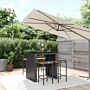 Vidaxl 5 Piece Garden Bar Set Black Poly Rattan& Solid Wood Acacia