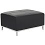 Ottoman Black Genuine Leather Upholstered Footstool Rectangular Minimalistic Modern Beliani