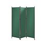 Room Divider Green Polyester Black Steel Frame 3 Panels Decorative Screen Partition