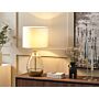 Table Lamp White Clear Glass Base White Empire Shade Bedside Light Accent Piece Decoration