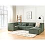 Modular Right Corner 5 Seater Sofa Dark Green Corduroy With Ottoman 5 Seater Sectional Sofa