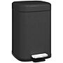 Homcom 12l Modern Boxy Metal Home Kitchen Bin - Black