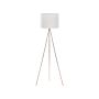 Floor Lamp Copper Metal 148 Cm Tripod Stand White Fabric Drum Shade