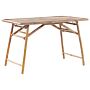 Bamboo Garden Dining Table Light Wood 120 X 70 Cm Folding Outdoor Rectangular