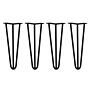 4 X 14" Hairpin Legs - 3 Prong - 12mm - Black