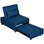 Homcom Convertible Chair Bed W/ Padding Seat, 3-in-1 Multi-functional Sleeper Chair Bed, Recliner W/ Adjustable Backrest, Wheels And Pillow, Blue