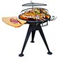 Outsunny Charcoal Bbq Outdoor Garden Adjustable Barbecue Double Grill Party Cooking Fire Pit With Cutting Board - Black