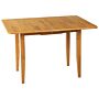 Dining Table Light Rubberwood 90/120 X 60 Cm Extendable With Drawer Top Solid Wood Legs Rectangular