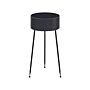 Plant Stand Black Iron 29 X 26 X 50 Cm Indoor Outdoor Metal Flower Pot Tripod Legs Uv Resistant Modern Industrial Standing Planter Beliani