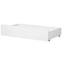 Set Of 2 Bed Storage Drawers White Solid Wood Underbed Boxes With Wheels Beliani