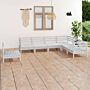 Vidaxl 7 Piece Garden Lounge Set Solid Wood Pine White