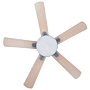 Ceiling Fan With Light Ventilator Grey Synthetic Material Iron Remote Control Light Wood Grain Effect