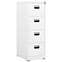 Vidaxl Filing Cabinet White 46x62x133 Cm Steel