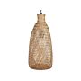 Pendant Lamp Natural Beige Rattan Open Work Shade Black Cord Boho Lightning Hanging Light