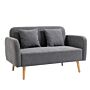 Homcom 2-seat Loveseat Sofa Chenille Fabric Upholstered Couch With Rubberwood Legs, Grey