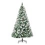 Homcom 6ft Artificial Christmas Tree With Pine Cones, Holiday Home Xmas Decoration Automatic Open, Green