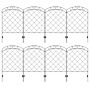 Outsunny Decorative Garden Fencing, 43in X 11.4ft Picket Fence Panels, 8pcs Rustproof Steel Wire Landscape Flower Bed Border Edging