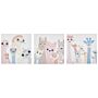 Set Of 3 Canvas Art Prints Multicolour Polyester 30 X 30 Cm Wall Decor Mounting Hooks Kids Room