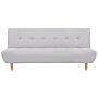 Sofa Light Grey Fabric Upholstery Light Wood Legs 3 Seater