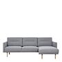 Larvik Chaiselongue Sofa (rh) - Grey, Oak Legs