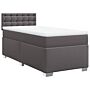 Vidaxl Box Spring Bed With Mattress Grey 80x200 Cm Faux Leather