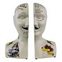 Ornamental Ceramic Phrenology Bookends