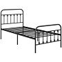 Homcom 3ft Single Platform Bed Frame With Underbed Storage Tall Headboard Steel Slat No Box Spring Needed Easy Assembly Black