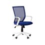 Office Chair Blue Mesh White Frame Swivel Adjustable