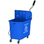 Homcom 20l Mop Bucket With Wringer And Handle, Mop Bucket On Wheels For Floor Cleaning, Separate Dirty And Clean Water, Blue