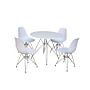 Bianca Round Dining Table Matt White & Steel Chrome Legs