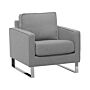 Armchair Grey Fabric Sled Silver Legs