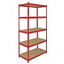 Monster Racking Z-rax Extra Strong Steel Shelves, Red, 90cm W, 45cm D