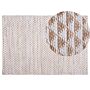 Rug Beige Jute And Cotton Blend 140 X 200 Cm Hand Woven Geometric Pattern