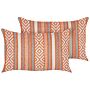 2 Cushions Multicolour Cotton Cover 30 X 50 Cm Decorative Pillow Geometric Pattern