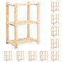 Vidaxl 3-tier Storage Racks 10 Pcs 60x38x90 Cm Solid Pinewood 150 Kg