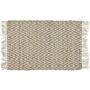 Runner Rug Beige Jute And Cotton 50 X 80 Cm Fringed Hand Woven