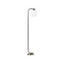 Floor Lamp Black And Brass Metal With White Glass Shade