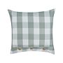 Scatter Cushion Mint Green Fabric 45 X 45 Cm Checked Pattern Cottage Style Textile