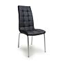 Jenner Leather Effect Black/chrome Dining Chair