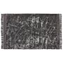 Area Rug Dark Grey Viscose With Cotton Backing With Fringes 140 X 200 Cm Style