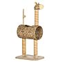 Pawhut Cat Tree For Indoor Cats Cute Giraffe Kitten Play Tower With Scratching Posts Tunnel Ball Toy, 48.5 X 34.5 X 101 Cm