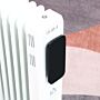 Homcom 2720w Oil Filled Radiator 11 Fin Portable Electric Heater W/ Led Display 24hrs Timer Three Heat Settings Adjustable Thermostat-white