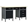 Vidaxl Workbench Black 160x60x85 Cm Steel