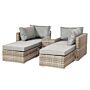 Wentworth 4 Seater Multi Relaxer Set (2x Lh/rh Seat 2 Ottoman Inc Cushions & 1 Side Table