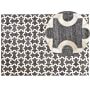 Area Rug Grey And Beige Jacquard Cowhide Leather Puzzle Geometric Pattern Retro 160 X 230 Cm