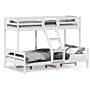 Vidaxl Bunk Bed 80x200/120x200 Cm White Solid Wood Pine