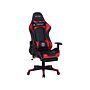 Gaming Chair Black Red Faux Leather Swivel Adjustable Armrests And Height Footrest