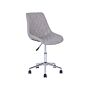 Swivel Office Chair Grey With Silver Base Faux Leather Quilted Upholstery Adjustable Height Beliani