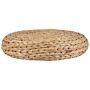 Floor Cushion Natural Water Hyacinth 40 X 40 X 10 Cm Round Boho Modern Seating Pouffe